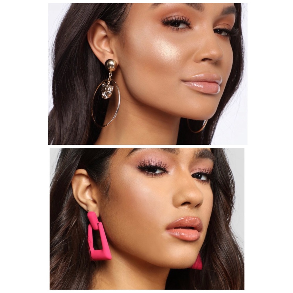 Lot of 2 Fashion Nova Hoop & Dangle Earrings - Picture 1 of 8